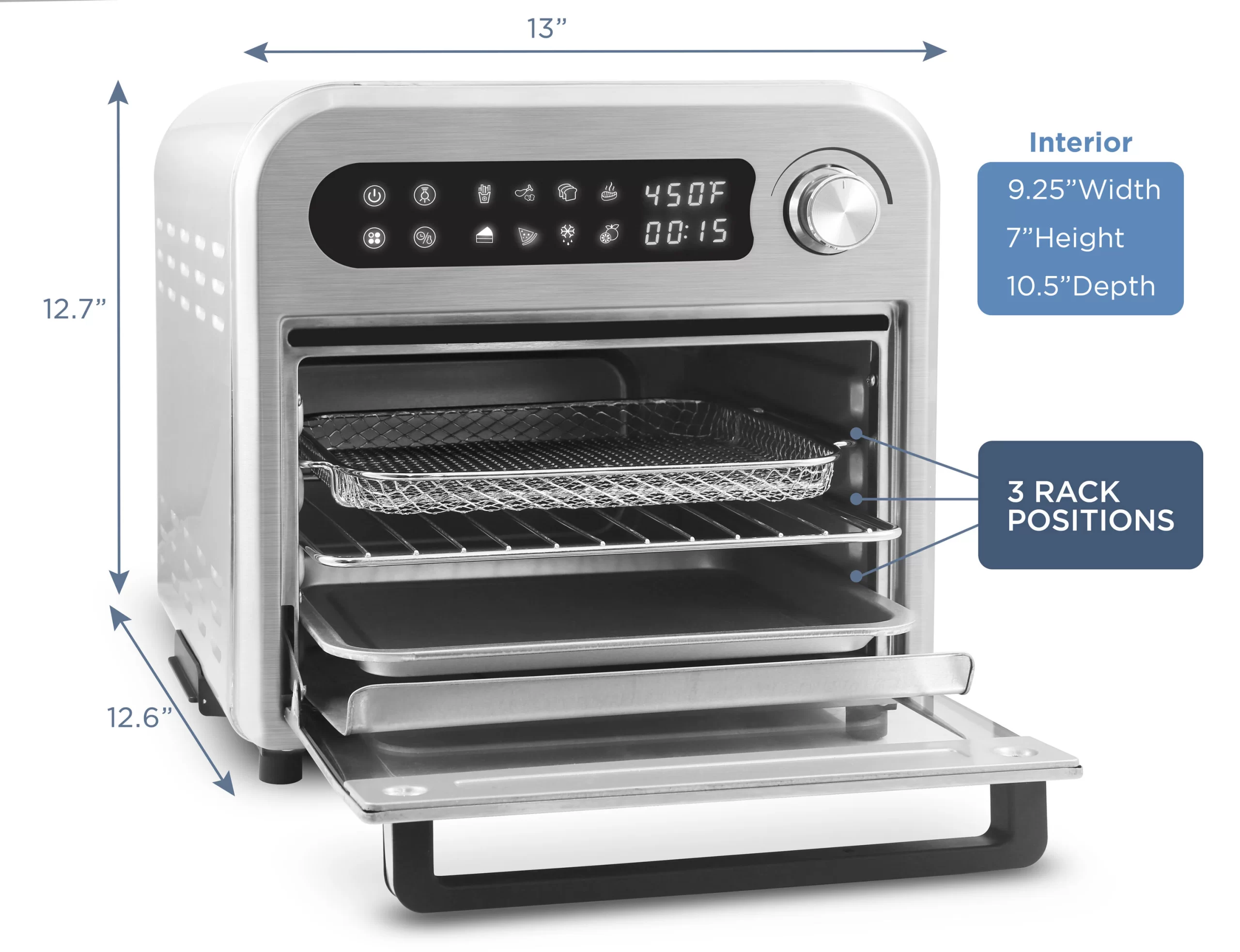 Elite 5.3-Quart Silver Touch Control Air Fryer