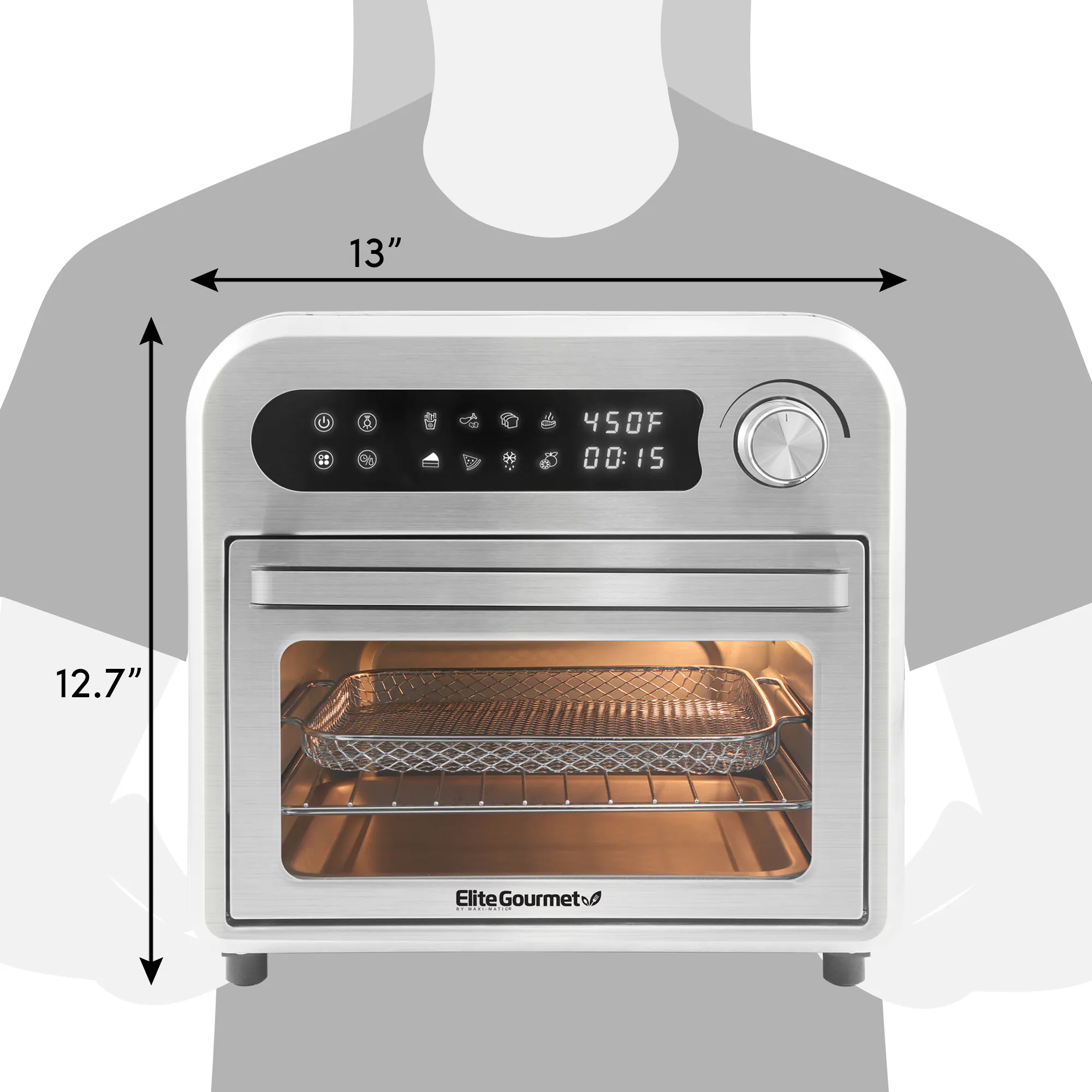 Elite 5.3-Quart Silver Touch Control Air Fryer