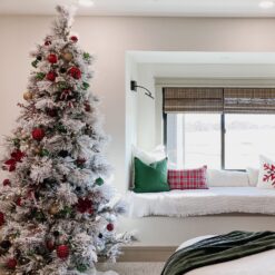 Fraser Hill Farm Unlit 12-ft Snowy Pine Flocked White Artificial Christmas Tree