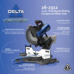 Delta Cruzer 12-in 15-Amp Dual Bevel Sliding Compound Corded Miter Saw