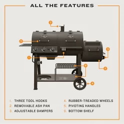 Oklahoma Joe's Canyon Black Gas and Charcoal Combo Grill