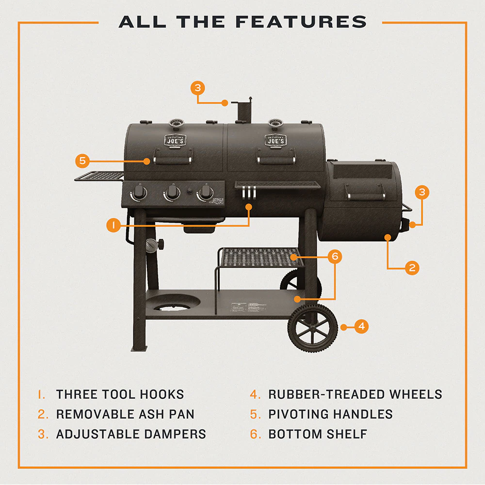 Oklahoma Joe's Canyon Black Gas and Charcoal Combo Grill