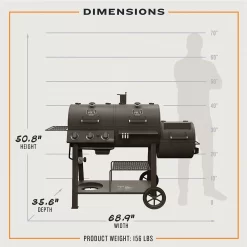 Oklahoma Joe's Canyon Black Gas and Charcoal Combo Grill