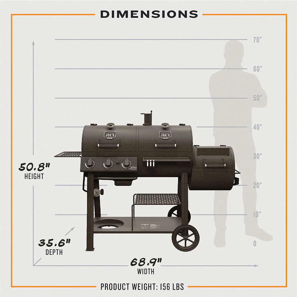 Oklahoma Joe's Canyon Black Gas and Charcoal Combo Grill
