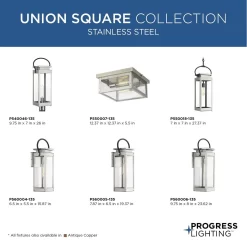 Progress Lighting Union Square 1-Light 23.62-in H Antique Copper Outdoor Wall Light