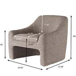 Better Homes & Gardens Emerson Curvy Accent Chair, Truffle Brown Boucle
