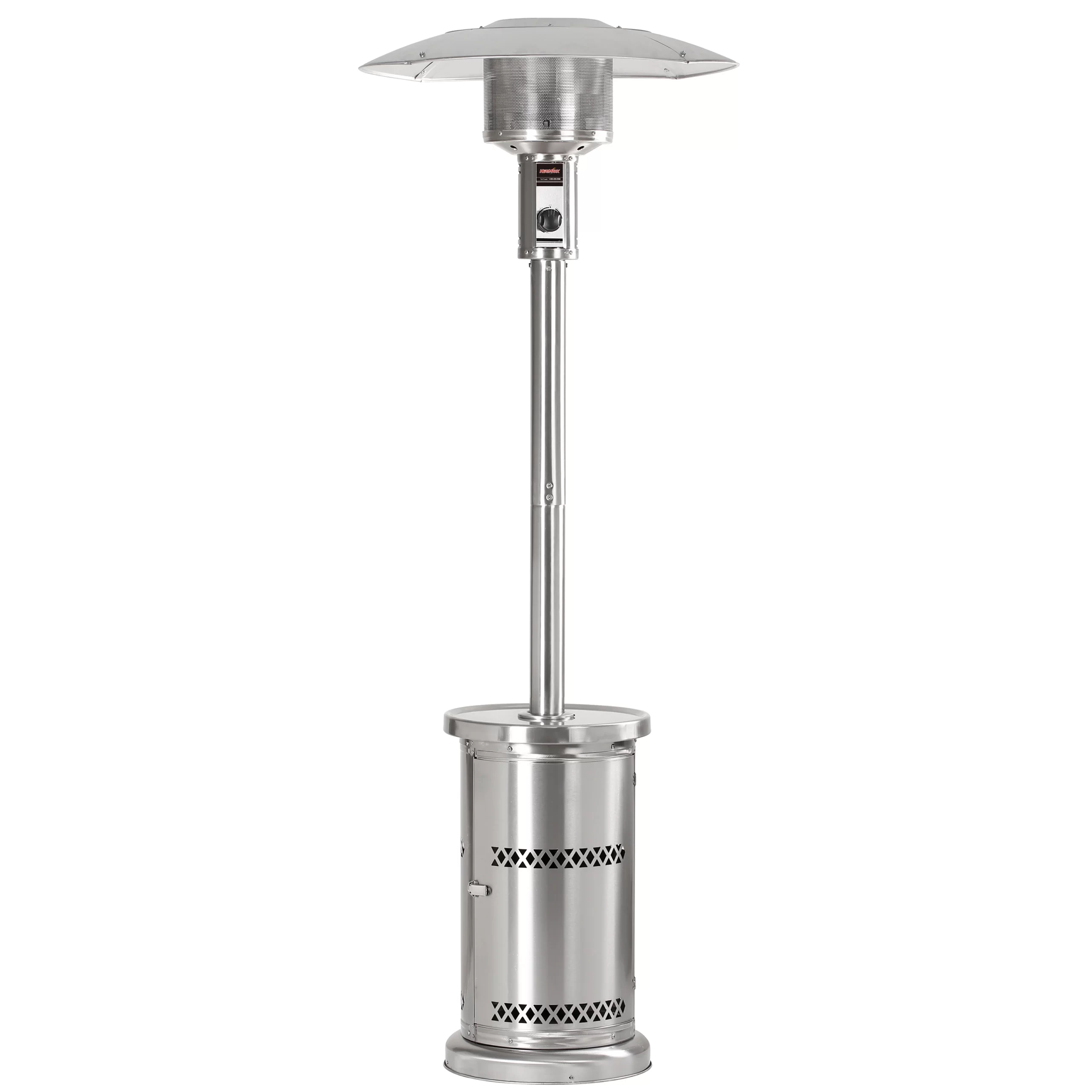 HEATMAXX 48000-BTU Stainless Steel Stainless Steel Floorstanding Liquid Propane Patio Heater