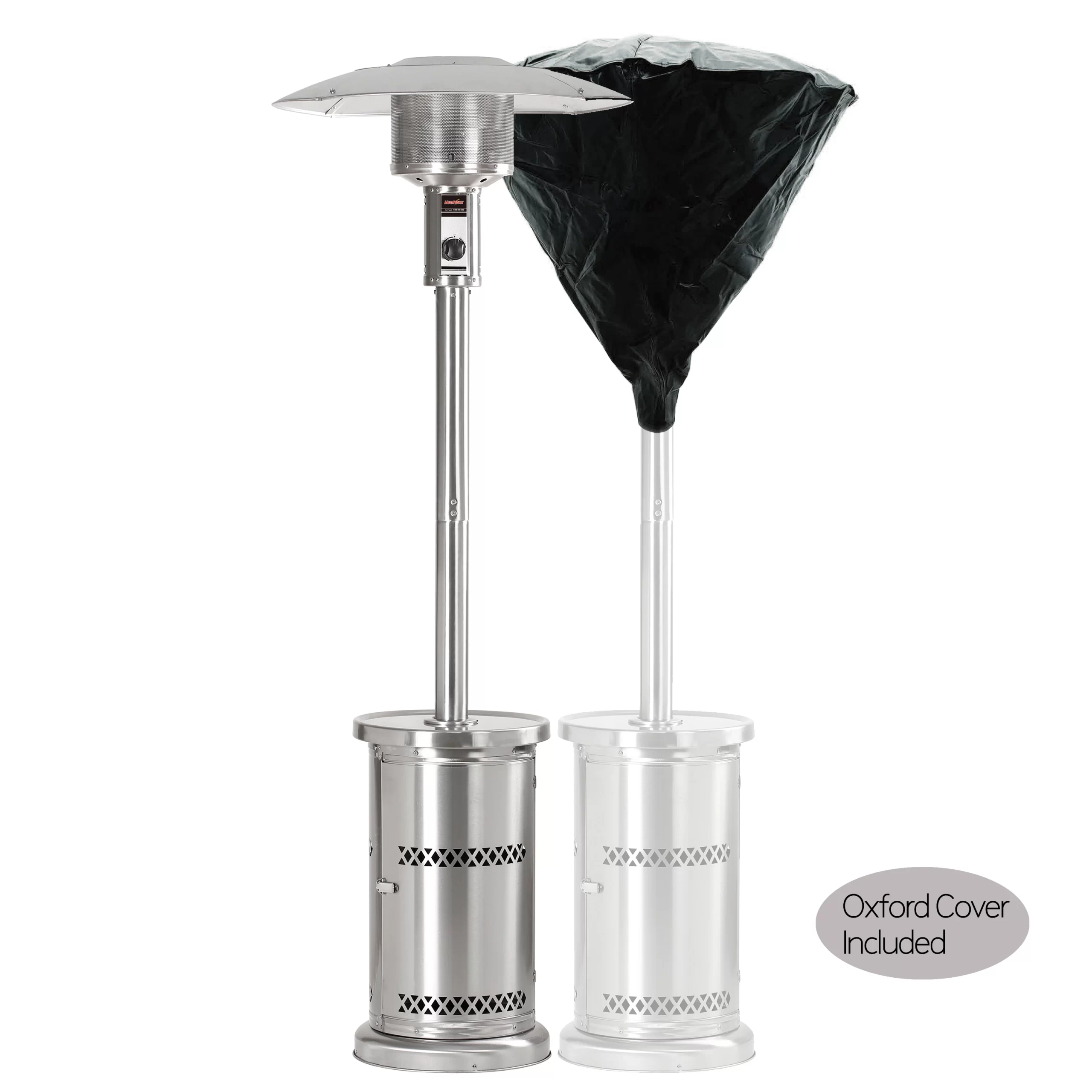 HEATMAXX 48000-BTU Stainless Steel Stainless Steel Floorstanding Liquid Propane Patio Heater
