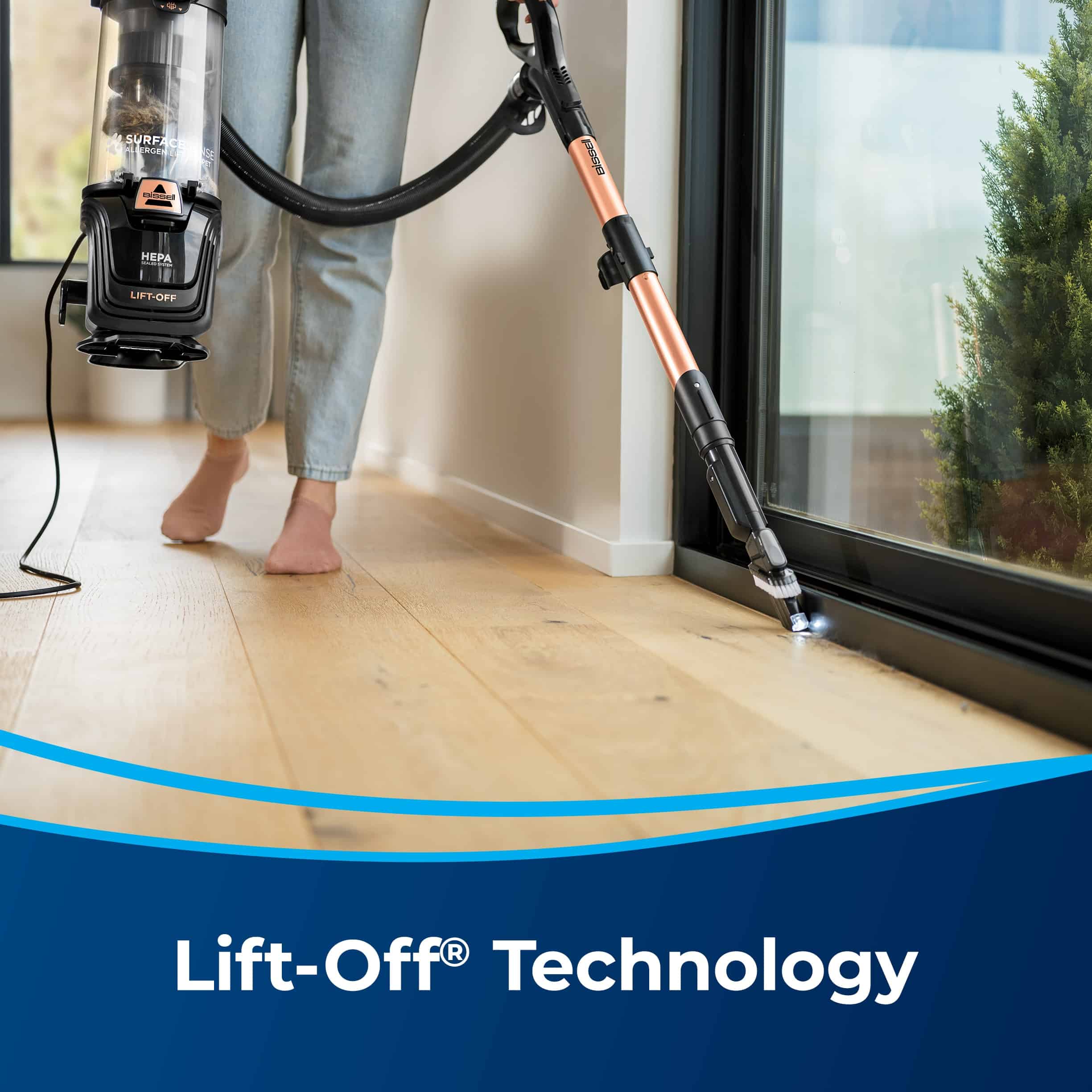 BISSELL SurfaceSense Lift Off Corded Bagless Pet Upright Vacuum with HEPA Filter