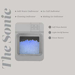 Orgo Products The Sonic Countertop Ice Maker, Nugget Ice Types, 33 lbs of Ice, Charcoal