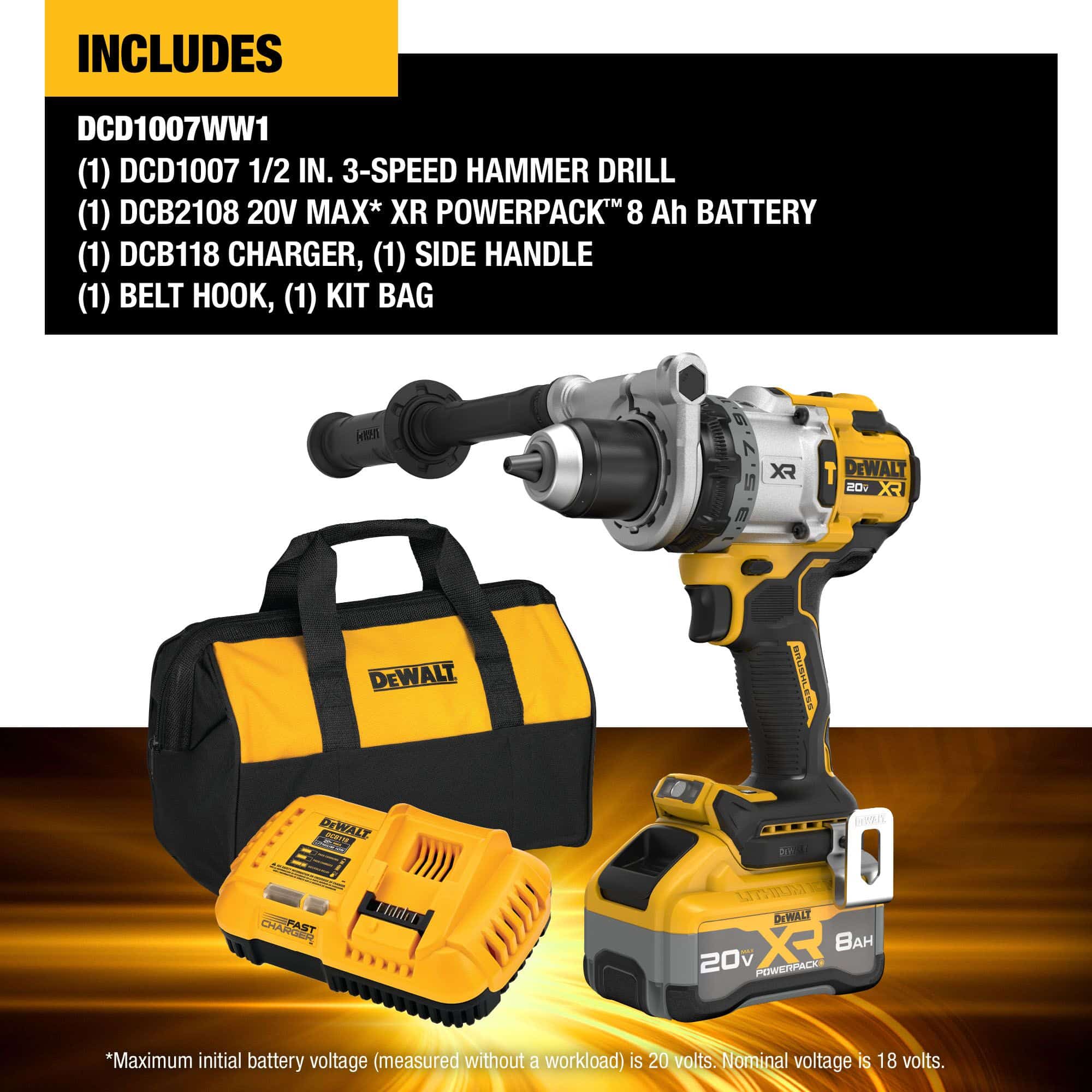 DEWALT XR 1/2-in 20-volt Max Variable Brushless Cordless Hammer Drill (1-Battery and Charger Included) - Image 3