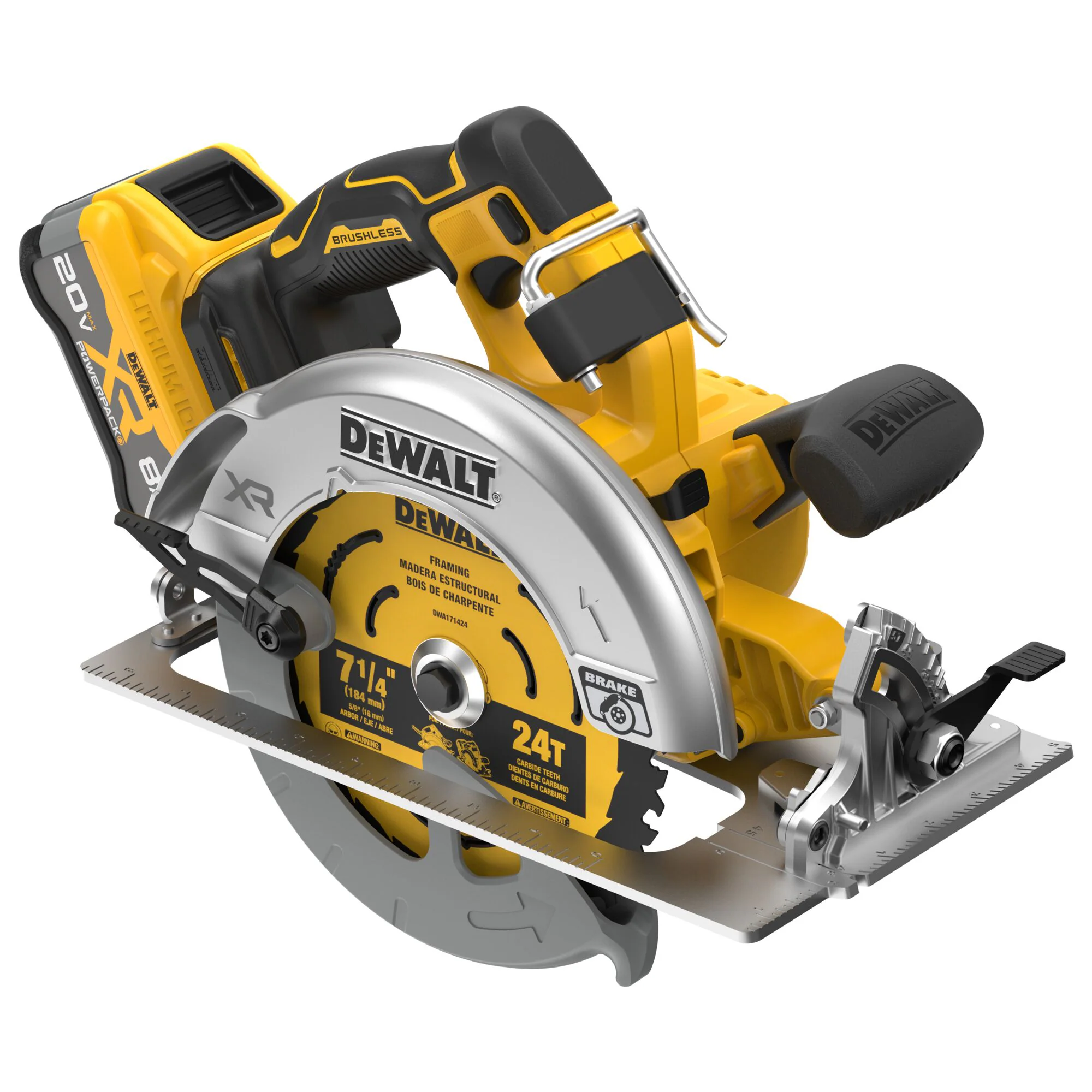 DEWALT XR 20-volt Max 7-1/4-in Brushless Cordless Circular Saw Kit (Battery & Charger Included)