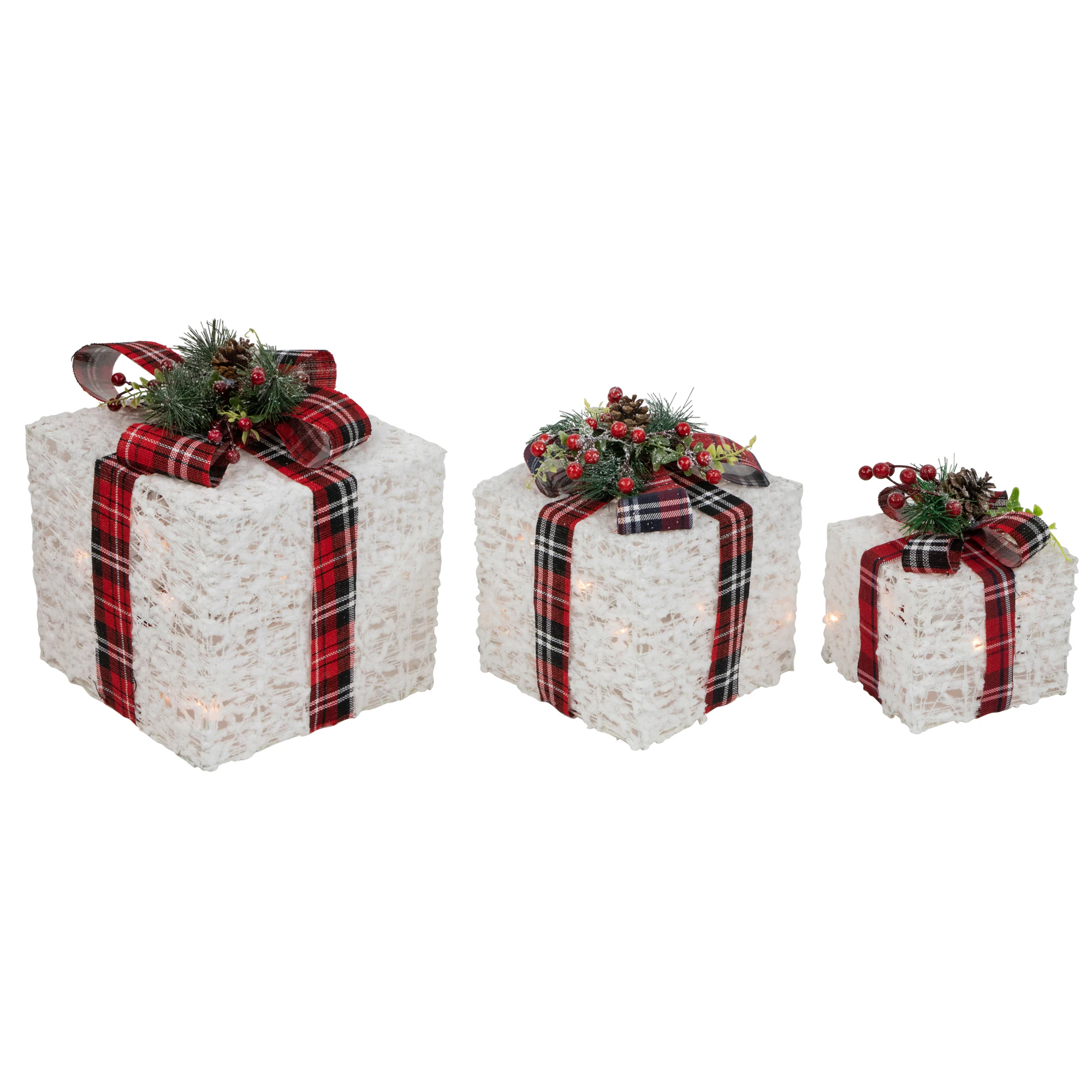Northlight 12-in Gift Box Free Standing Decoration with White Incandescent Lights