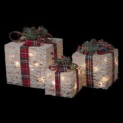 Northlight 12-in Gift Box Free Standing Decoration with White Incandescent Lights