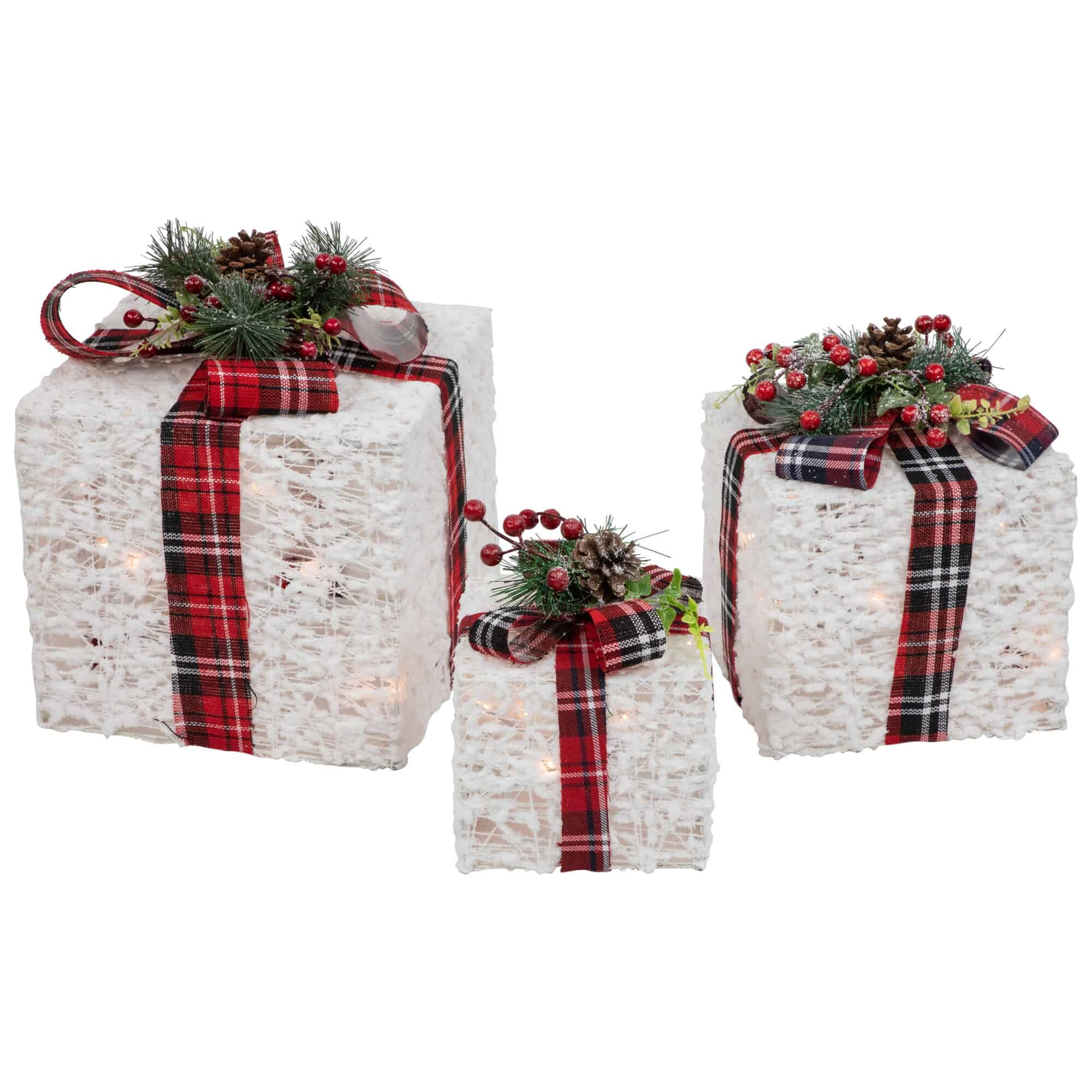 Northlight 12-in Gift Box Free Standing Decoration with White Incandescent Lights