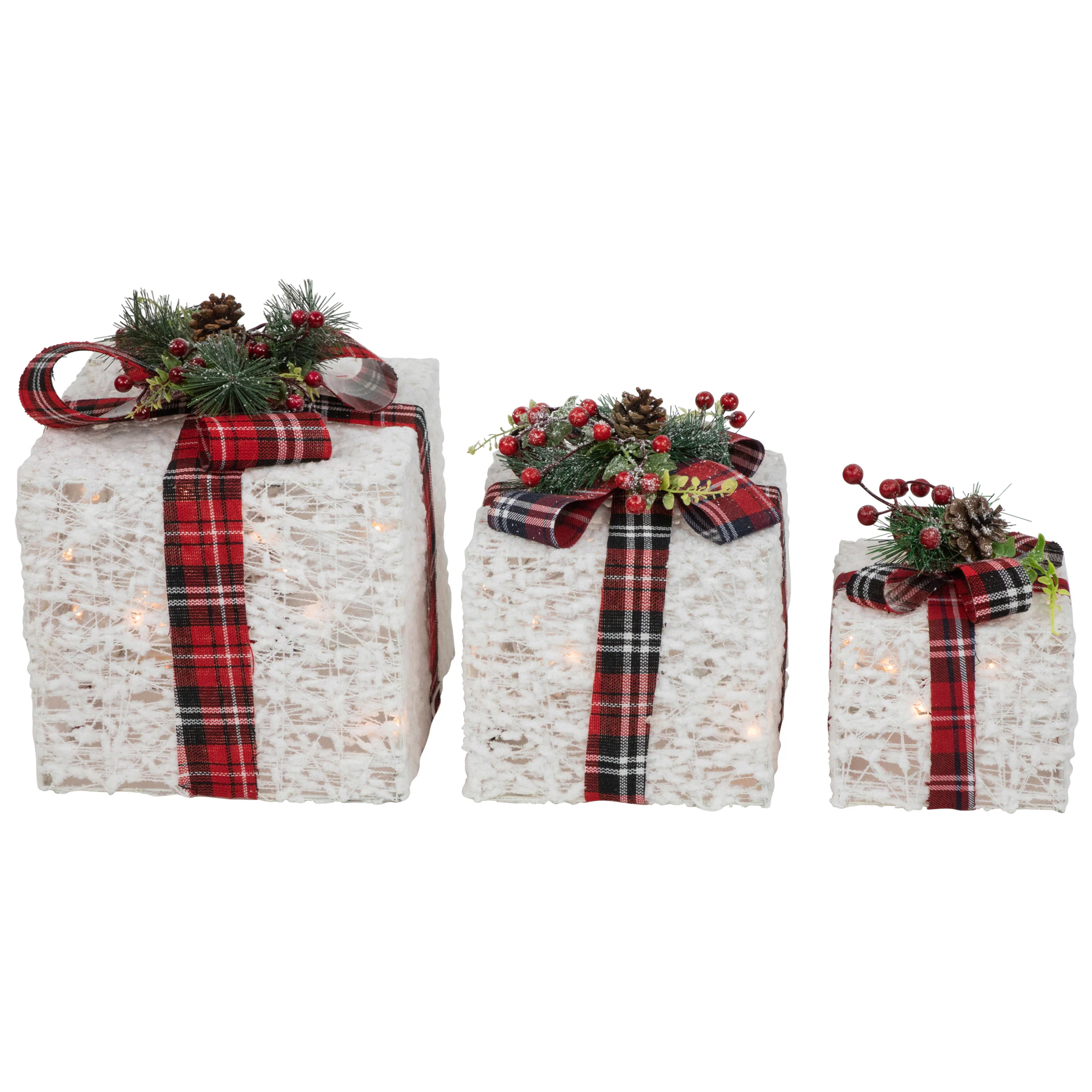 Northlight 12-in Gift Box Free Standing Decoration with White Incandescent Lights