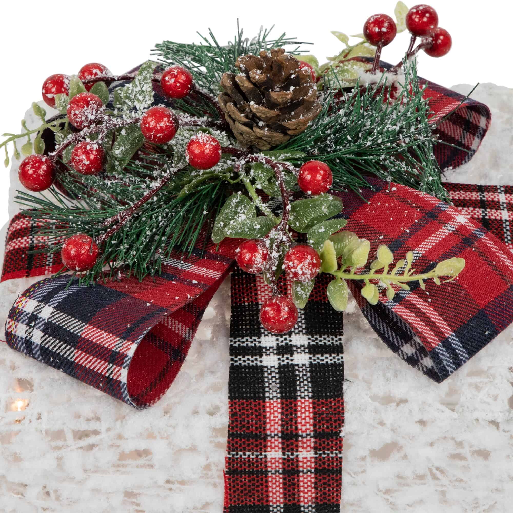 Northlight 12-in Gift Box Free Standing Decoration with White Incandescent Lights