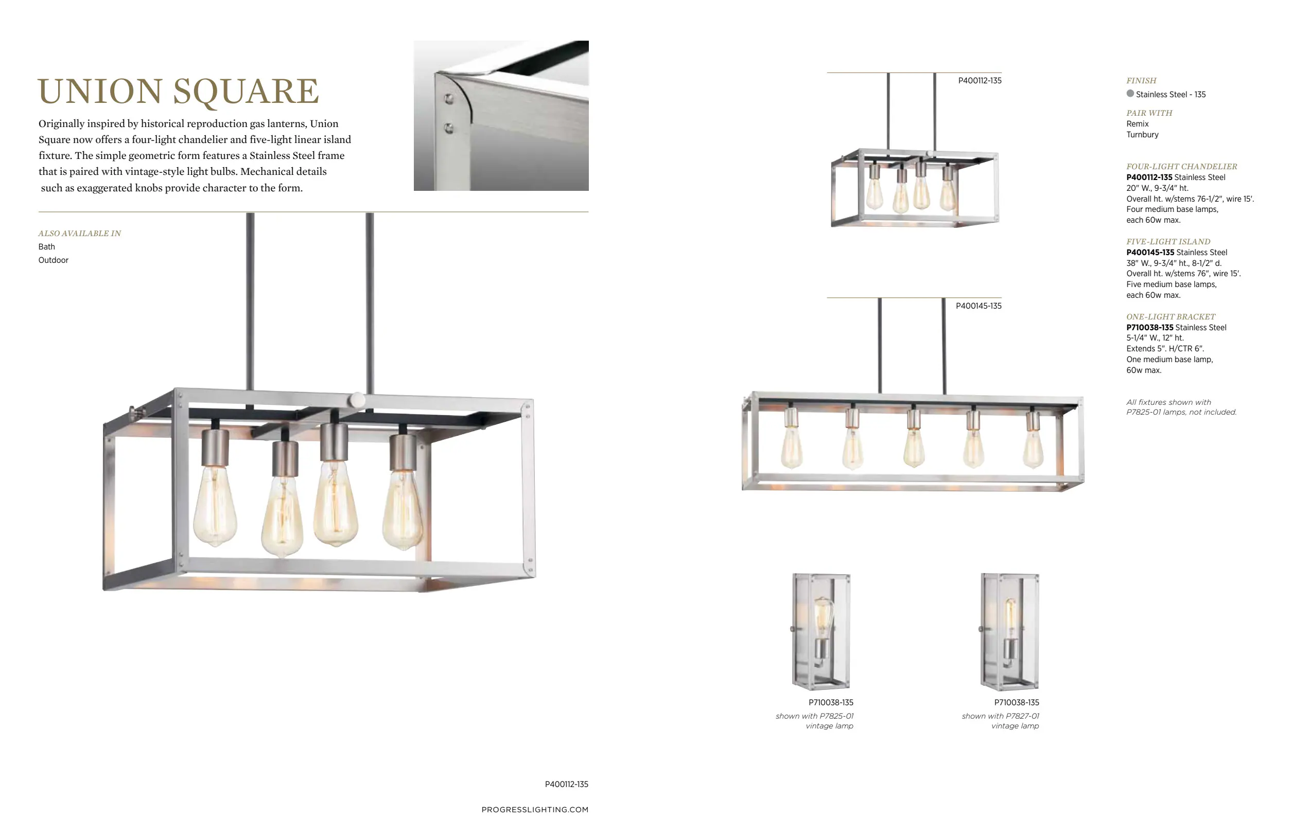 Progress Lighting Union Square 1-Light 23.62-in H Antique Copper Outdoor Wall Light