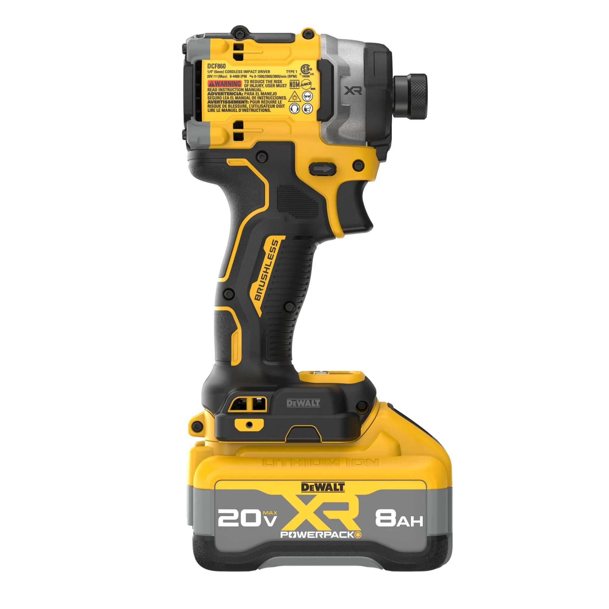 DEWALT XR 20-volt Max 1/4-in Brushless Cordless Impact Driver (Battery and Charger Included with Soft Bag)