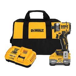 DEWALT XR 20-volt Max 1/4-in Brushless Cordless Impact Driver (Battery and Charger Included with Soft Bag)
