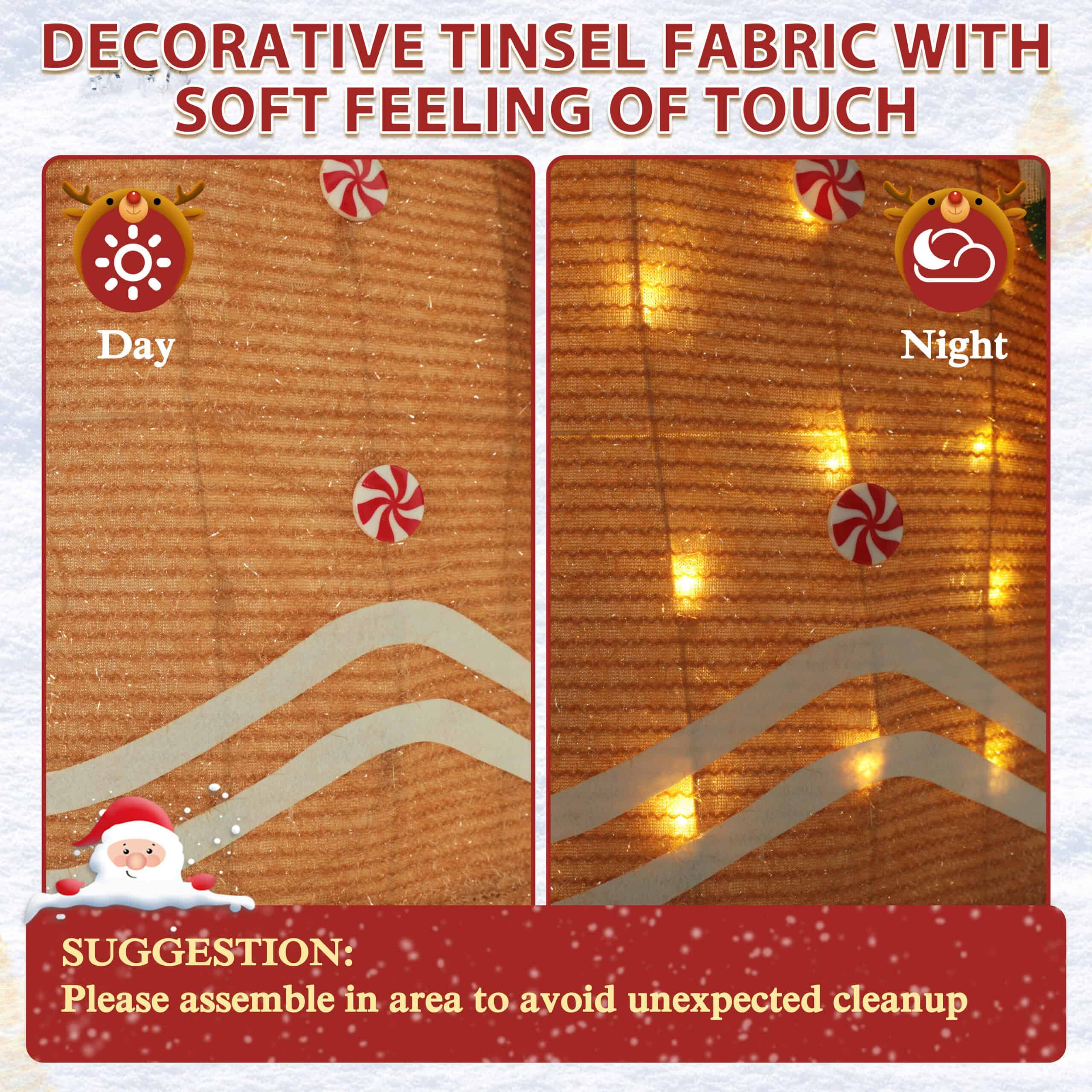 VEIKOUS 61.2-in Gingerbread Man Free Standing Decoration with White LED Lights
