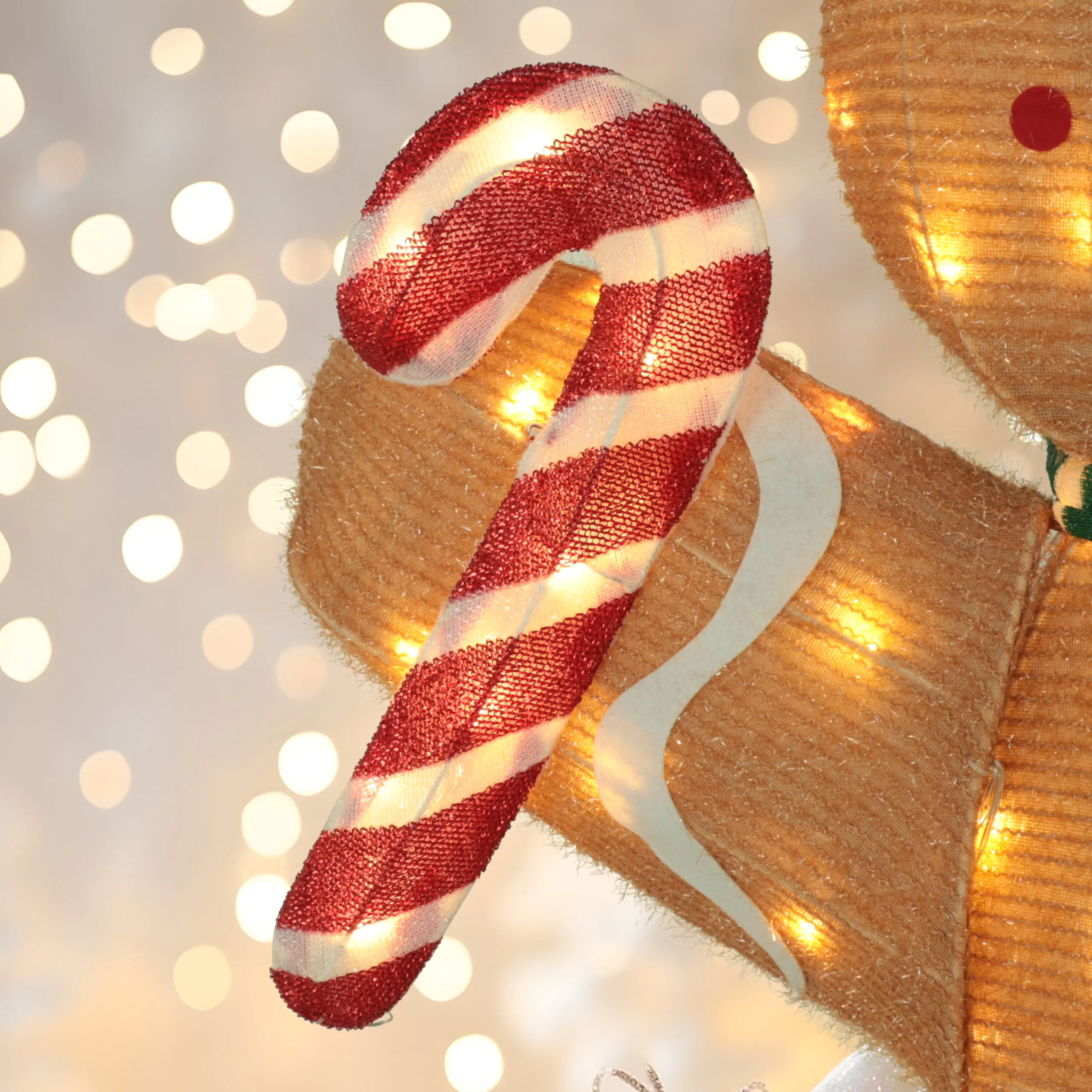 VEIKOUS 61.2-in Gingerbread Man Free Standing Decoration with White LED Lights