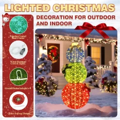 VEIKOUS 63-in Ornament Yard Decoration with White LED Lights