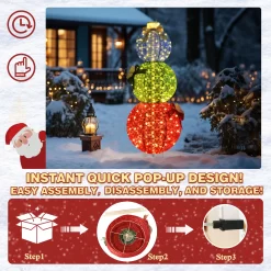 VEIKOUS 63-in Ornament Yard Decoration with White LED Lights