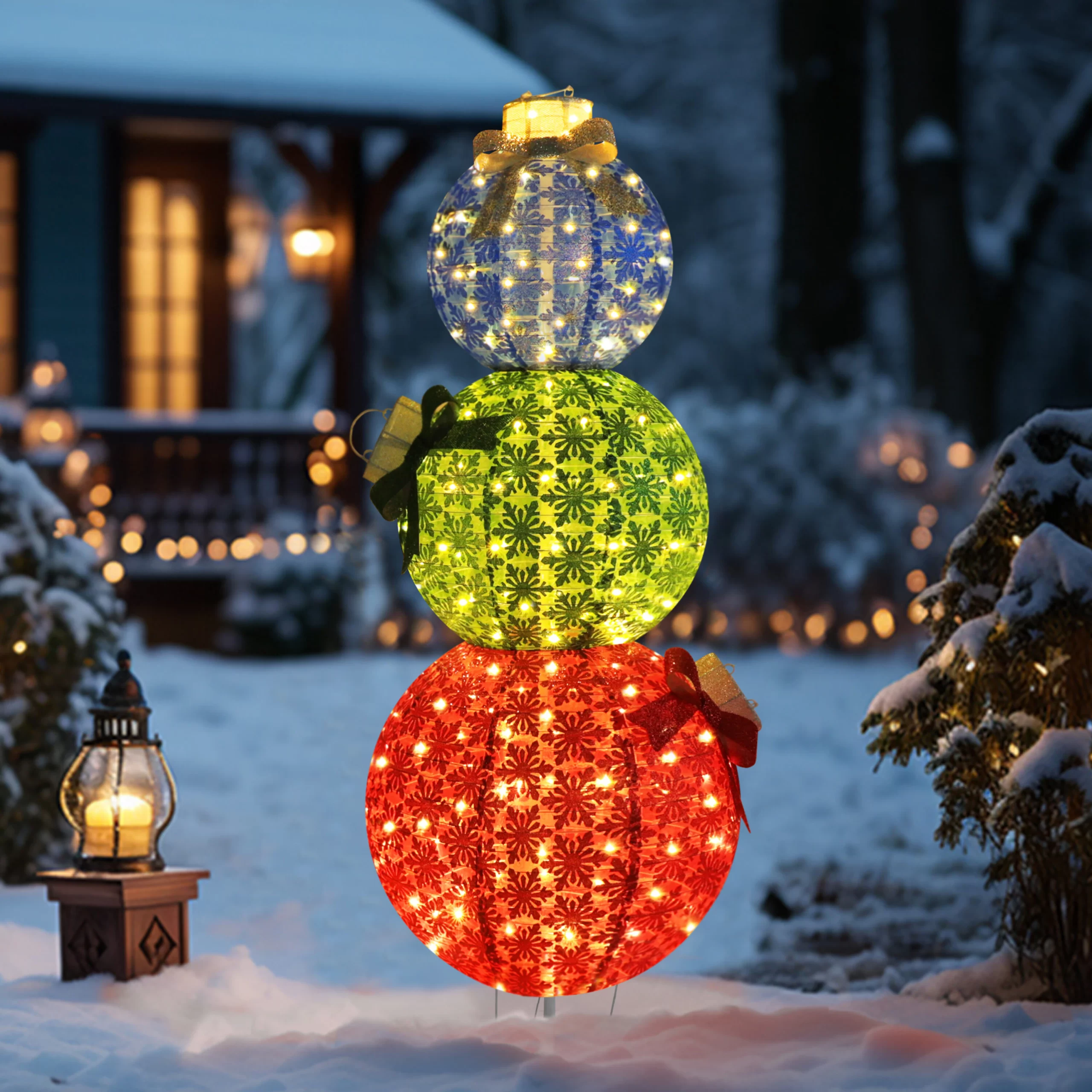 VEIKOUS 63-in Ornament Yard Decoration with White LED Lights