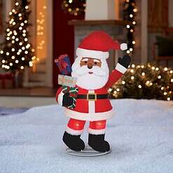 Holiday Living 4-ft LED Pop Up Black Santa with Gifts Decoration