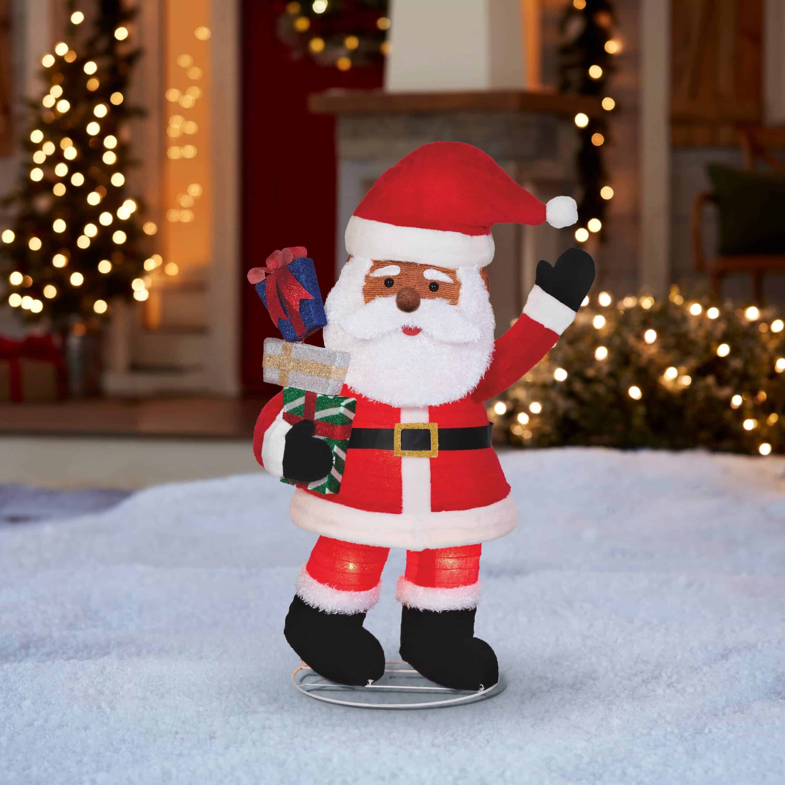 Holiday Living 4-ft LED Pop Up Black Santa with Gifts Decoration