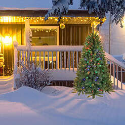 Holiday Living 6.5-ft Seattle Fir Pre-lit LED Artificial Christmas Tree