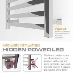 Brandon Basics Brushed Stainless Steel Hardwired/plug-in Wall Mount Towel Warmer 20.5-in x 4.875-in x 31.75-in