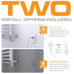 Brandon Basics Brushed Stainless Steel Hardwired/plug-in Wall Mount Towel Warmer 20.5-in x 4.875-in x 31.75-in