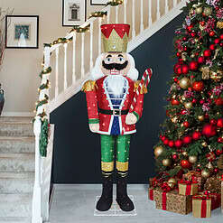 VEIKOUS 61.8-in Nutcracker Yard Decoration with White Incandescent Lights