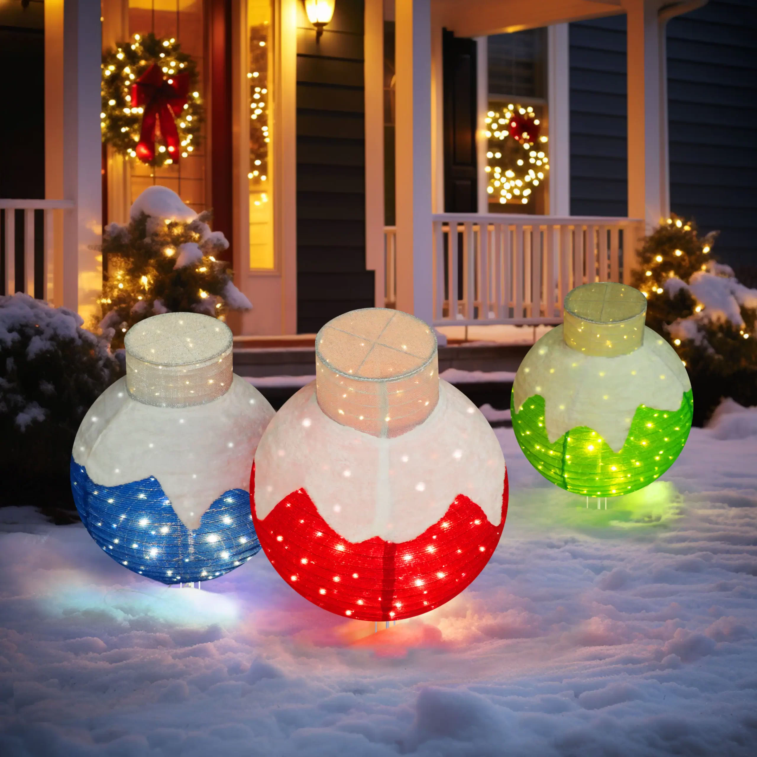 VEIKOUS 35-in Ornament Free Standing Decoration with White LED Lights