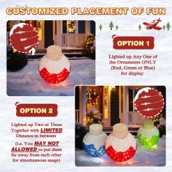 VEIKOUS 35-in Ornament Free Standing Decoration with White LED Lights