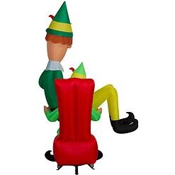 Gemmy Buddy The Elf 83.86-in Elf Inflatable with White LED Lights