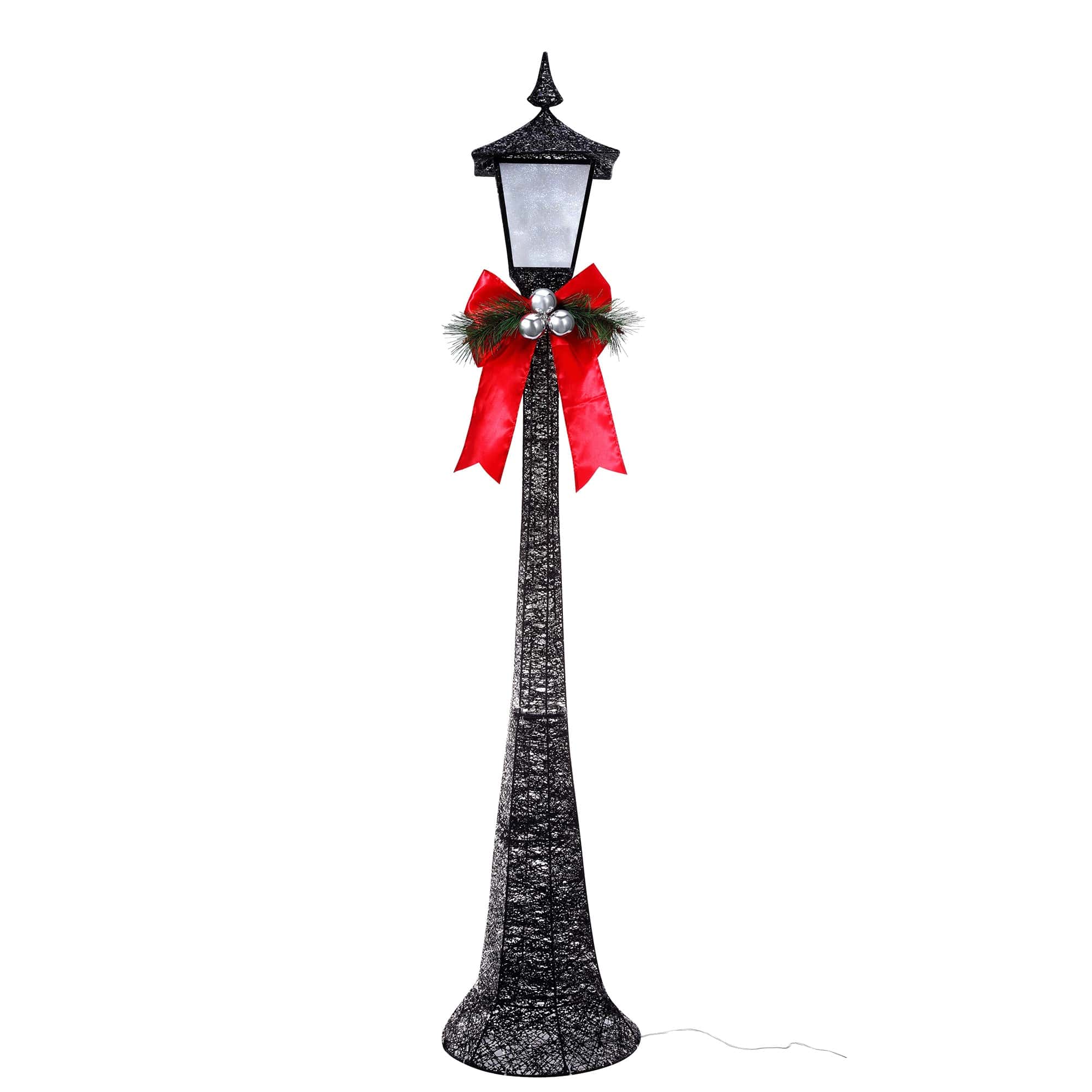 Haute Decor 60-in Lamp Post Yard Decoration with White LED Lights