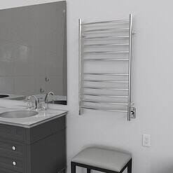 Amba Products Polished Stainless Hardwired Wall Mount Towel Warmer 24.5-in x 5.75-in x 41-in