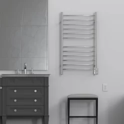 Amba Products Polished Stainless Hardwired Wall Mount Towel Warmer 24.5-in x 5.75-in x 41-in