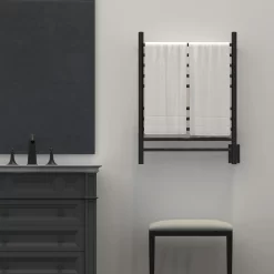 Amba Products Matte Black Hardwired Wall Mount Towel Warmer 25-in x 4.75-in x 32-in