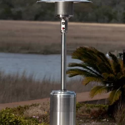 Fire Sense 46000-BTU Silver Stainless Steel Floorstanding Liquid Propane Patio Heater