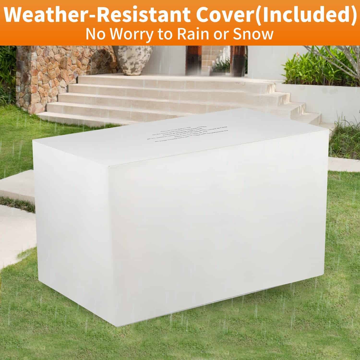 COWSAR 42.9-in W Black Stainless Steel Rectangle Tabletop Propane Gas Fire Pit Table