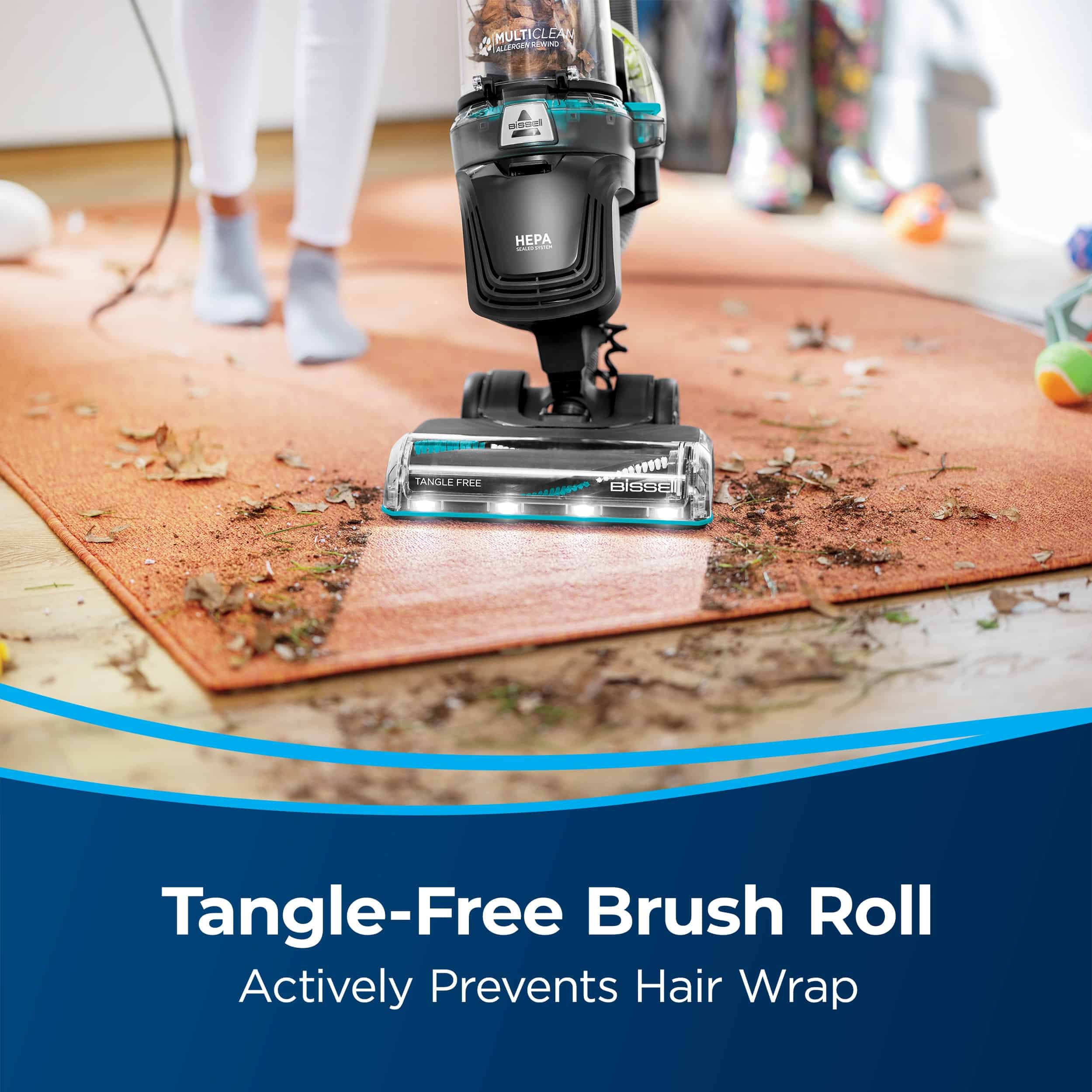 BISSELL MultiClean Allergan Rewind Pet Corded Bagless Pet Upright Vacuum with HEPA Filter