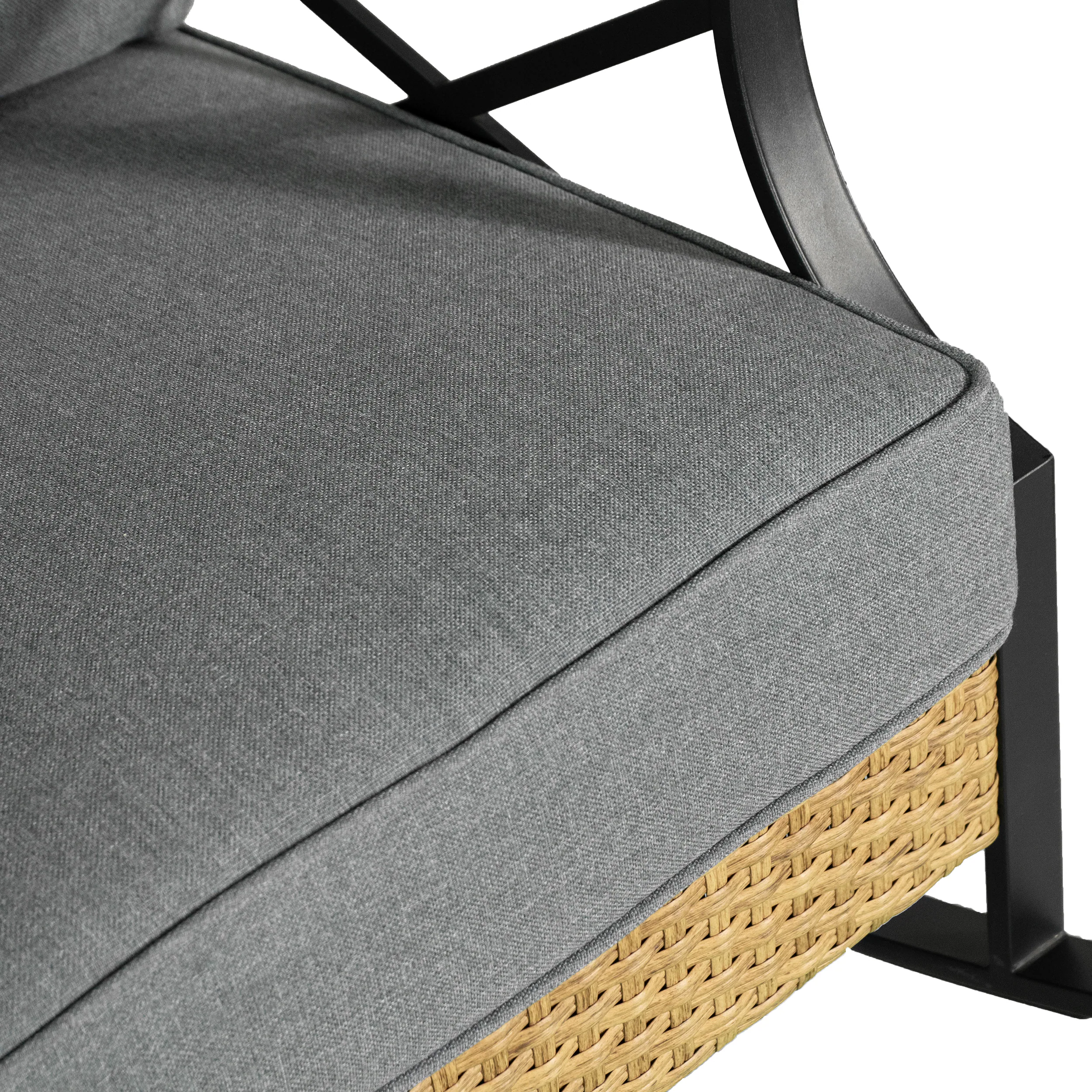 Style Selections Kenwood 3-Piece Wicker Patio Conversation Set with Gray Cushions