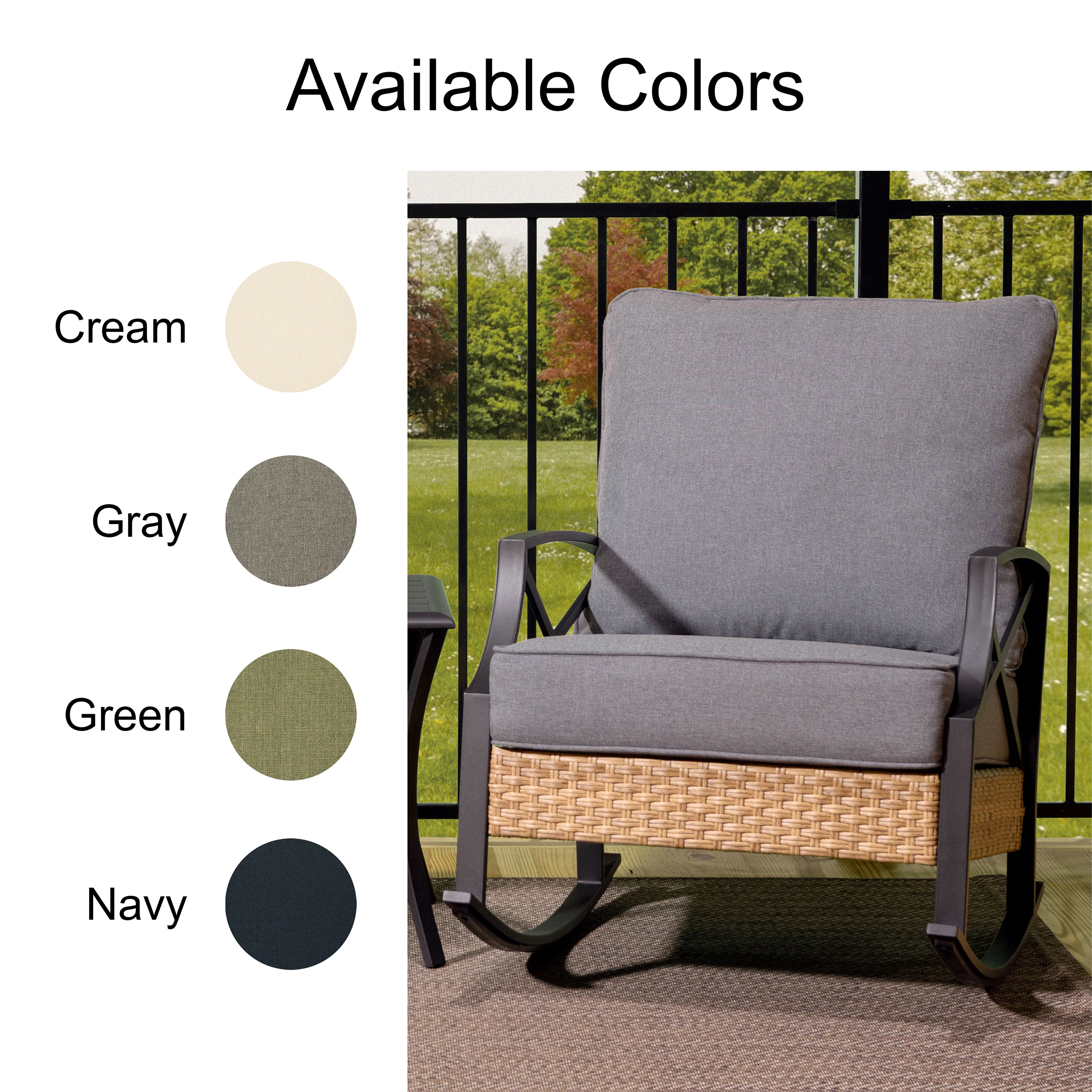 Style Selections Kenwood 3-Piece Wicker Patio Conversation Set with Gray Cushions