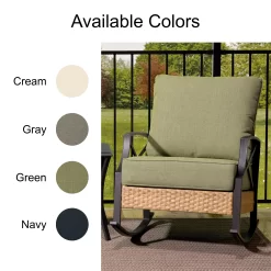 Style Selections Kenwood 3-Piece Wicker Patio Conversation Set with Green Cushions