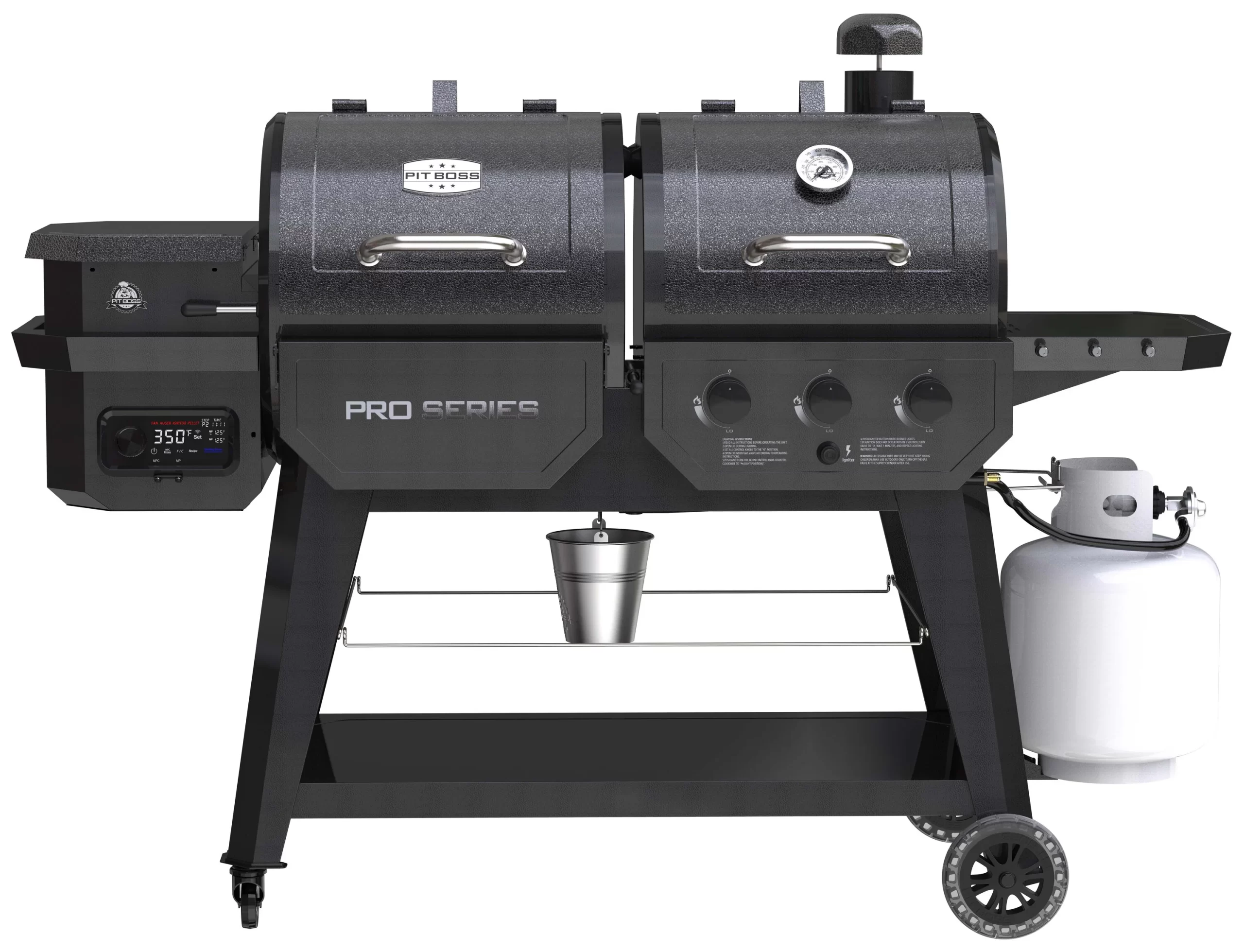 Pit Boss Wood Pellet Gas Combo Pro Series Gray Gas and Wood Pellet Combo Grill