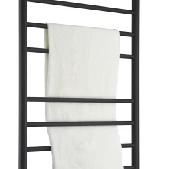 ANZZI Matte Black Plug-in Wall Mount Towel Warmer 23.75-in x 9.5-in x 39-in